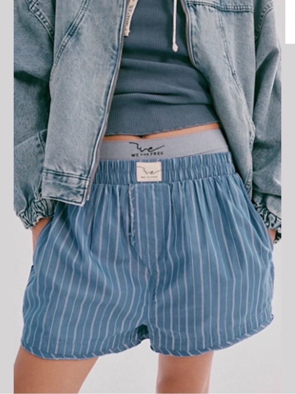 Free People Intimately We The Free Day to Striped Boxers Navy Combo